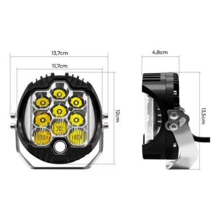 Imagem de Farol De Milha Led Branco 6000K Lente Amarela 5,75 Polegadas