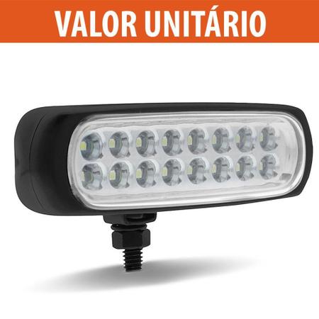Imagem de Farol de Milha Strobo Slim Power 16 LEDs 12V 3,2W Luz Super Branca Autopoli