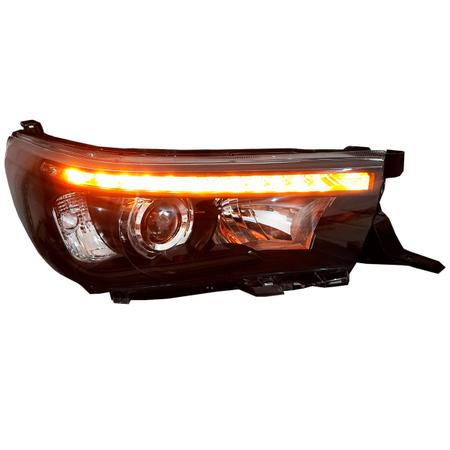 Imagem de Farol Led DRL Hilux SRV Pickup 2016 a 2019 Máscara Negra