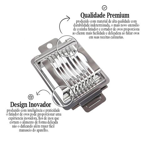 Imagem de Fatiador Cortador de Ovos com Laminas em Aço Inox Profissional