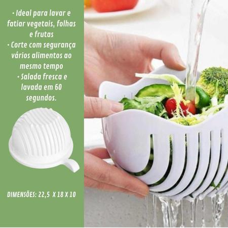 Imagem de Fatiador de Saladas Cortador Secador de Vegetais Legumes Frutas Cutter Bowl