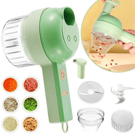 Fatiador Elétrico Multifuncional 4 Em 1 Sem Fio Cozinha Ágil - Desert Ecom Imagem de Fatiador Elétrico Multifuncional 4 Em 1 Sem Fio Cozinha Ágil