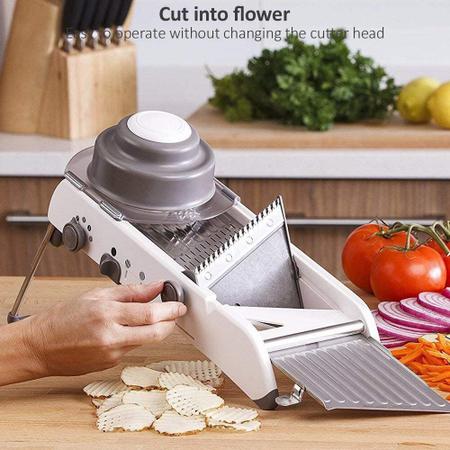 Imagem de  Fatiador Ralador Manual Multifuncional Processador De Alimentos Cortador de legumes Smart Slicer 18 Funções Profissional