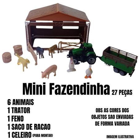 Imagem de Fazendinha Completa  Kit trator  animais 