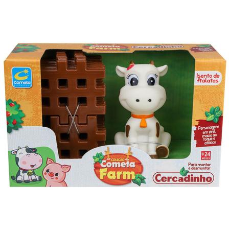 Imagem de Fazendinha De Brinquedo, Animal Vaquinha Soft Com Cercadinho