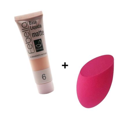 Imagem de Febella base liquida + esponja para maquiagem