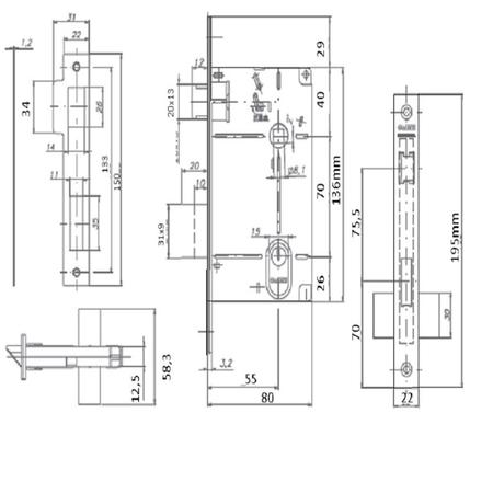 Imagem de Fechadura 454I Externa St2 55mm Cromo Escovada Lafonte