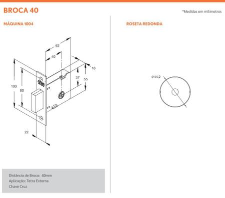 Jogo de Roseta para Trava Auxiliar Tetra 1001/1002/1004/1008 com