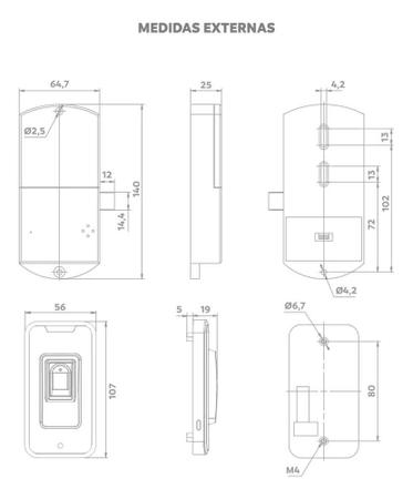 Imagem de Fechadura Biométrica Móveis 1733 Soprano - Impressão Digital