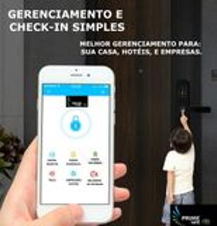Imagem de Fechadura Digital Biométrica Eletrônica Inteligente Primebras Rio C/ Wifi e Aplicativo