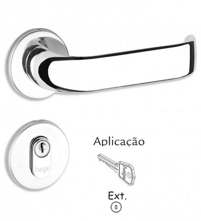 Fechadura externa inox ip roseta redonda brava haga 1693b Imagem de Fechadura externa inox ip roseta redonda brava haga 1693b