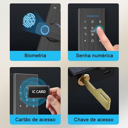 Fechadura Inteligente Wifi App Biometria Senha Cartão Smart