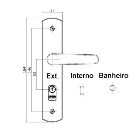 Fechadura Interna Ipanema Reta Esp27 Preto - Soprano Imagem de Fechadura Interna Ipanema Reta Esp27 Preto - Soprano