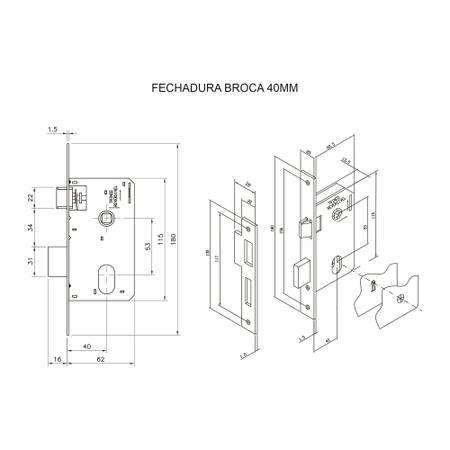 Imagem de Fechadura para Porta de Quarto Interna com Roseta Firenze 40mm MGM