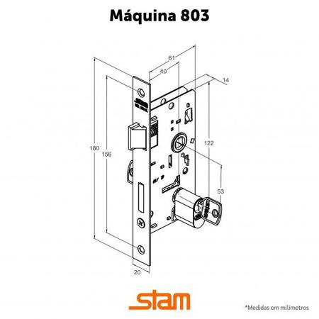 Imagem de Fechadura Porta Externa 803/35 Escovado  Roseta Em Aço Inox Stam