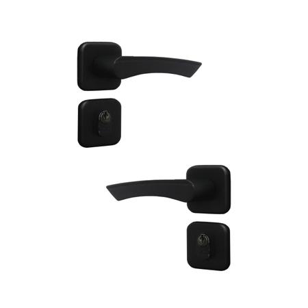 Fechadura Roseta Genebra Externo Preto Fosco 4cm MGM Imagem de Fechadura Roseta Genebra Externo Preto Fosco 4cm MGM
