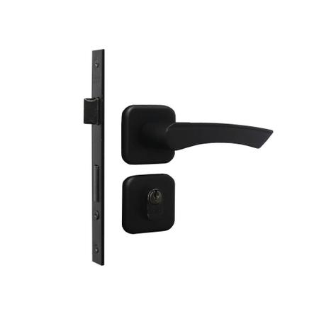 Fechadura Roseta Genebra Externo Preto Fosco 4cm MGM Imagem de Fechadura Roseta Genebra Externo Preto Fosco 4cm MGM