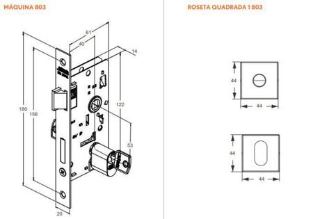 Imagem de Fechadura Roseta Quadrada Stam 803/35 Rq1 Inox Externa