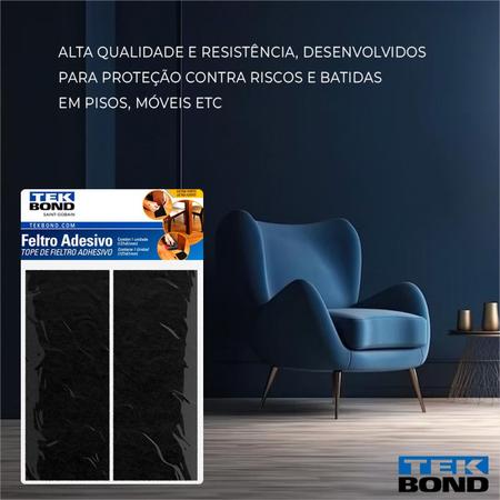 Imagem de Feltro Redondo 127x51mm Protetor Adesivo Kit 3 Pacotes