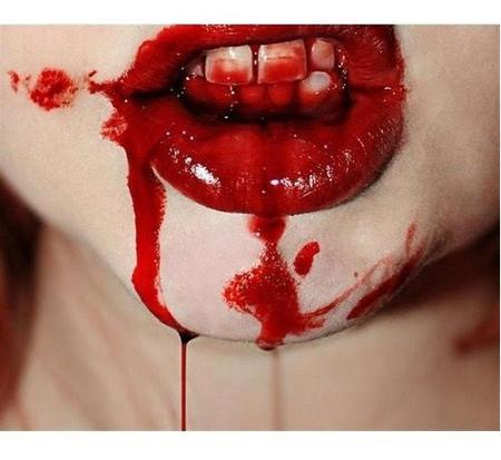 Sangue Falso Para Maquiagem de Vampiro e Machucados com Dentadura, Ferida