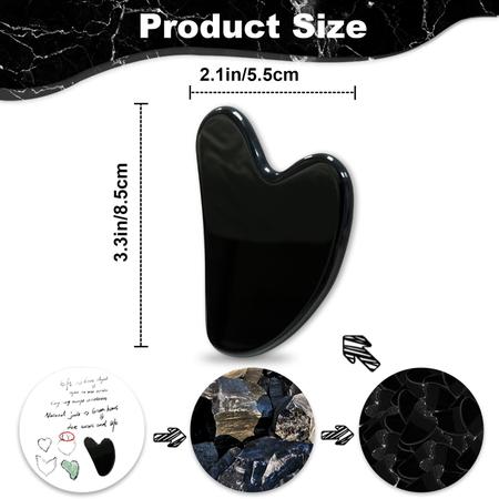 Imagem de Ferramentas faciais Gua Sha BLHLA Obsidian Stone para cuidados com a pele