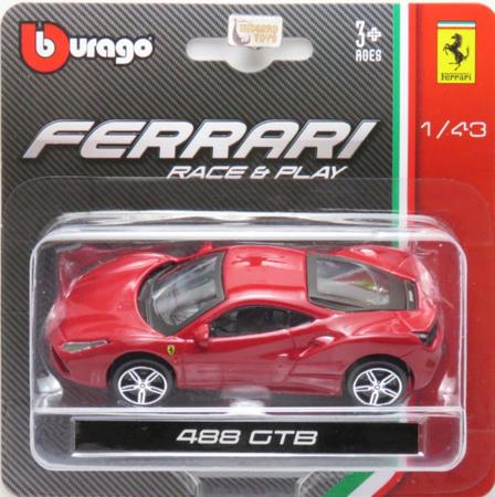 Imagem de Ferrari 488 GTB - Race & Play - 1/43 - Bburago