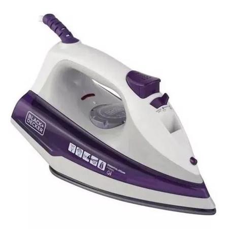 Imagem de Ferro À Vapor Black E Decker 1200w Branco/roxo Fx1000 127v