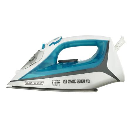 Imagem de Ferro de Passar a Vapor Black+Decker Ceramic Gliss FX3060 - Branco e Azul