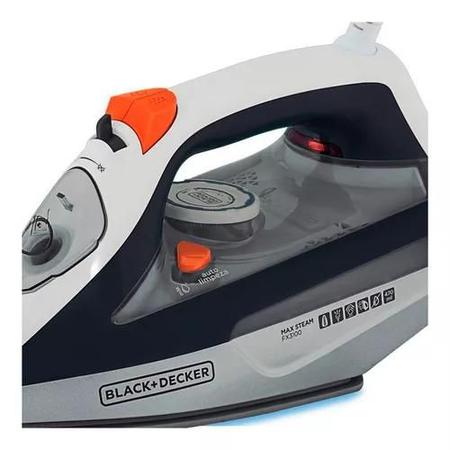 Imagem de Ferro de Passar à Vapor Black Decker com Anti Gotejamento Cinza/Laranja FX3100-BR 127V