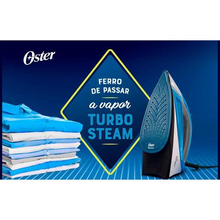 Imagem de Ferro de Passar a Vapor Cerâmica Oster Turbo Steam 1650W GCSTCS-401 Azul 127v