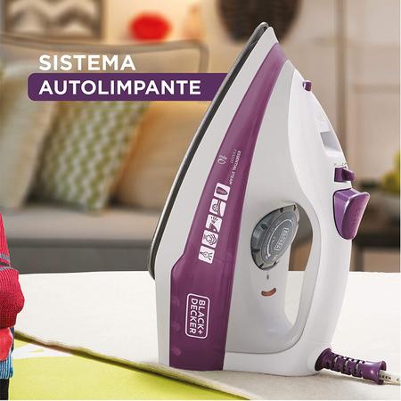 Imagem de Ferro De Passar Black & Decker Fx1000 A Vapor Base Antiaderente Roxo - 110V