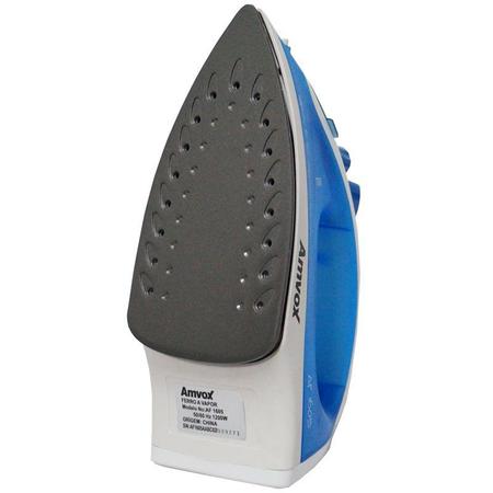 Imagem de Ferro de Passar Roupa a Vapor e a Seco 1200W 110V Base Antiaderente Amvox Azul AF 1605