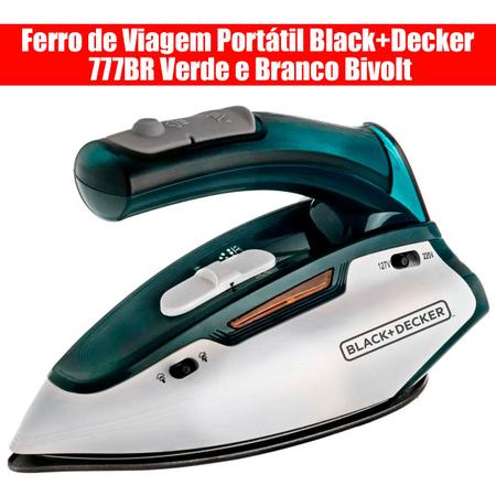 Imagem de Ferro de Viagem Portátil Black+Decker 777BR Verde e Branco Bivolt