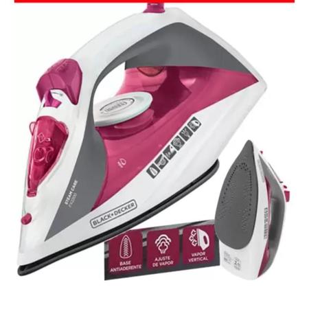 Imagem de Ferro passar vapor antiaderente rosa fx2200 127v - black&decker