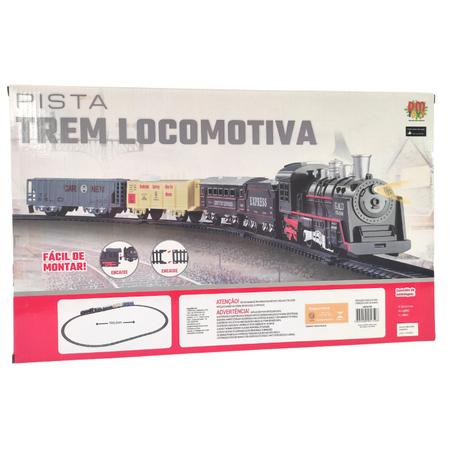 Imagem de Ferromodelismo Trilhos e Trem Vagões Locomotiva com Luz e Som