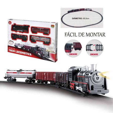 Trem Ferrovia Locomotiva Brinquedo Ferrorama Trilhos Criança