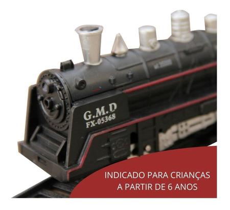 Ferrorama Trem Elétrico Luz E Som Locomotiva Trenzinho - oestesom