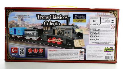 Ferrorama Com Trem Clássico De Brinquedo Solta Fumaça E Som