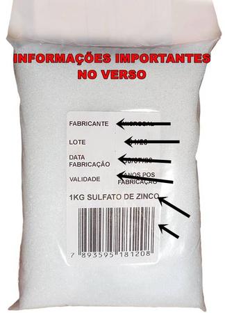 Imagem de Fertilizante 3kg Sulfato de Zinco 20%Zn 10%S Soluvel em Agua