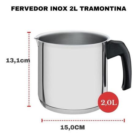 Imagem de Fervedor Aço Inox Fundo Triplo Tramontina 14cm 2,0l Allegra