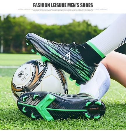 Imagem de FG Botas de Futebol Sapatos de Futebol Antiderrapantes - Preto