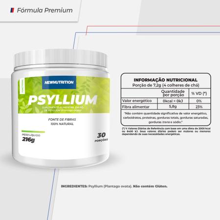 Imagem de Fibra Alimentar Psyllium em Flocos 216g Natural NewNutrition - Auxilia na Redução do Colesterol