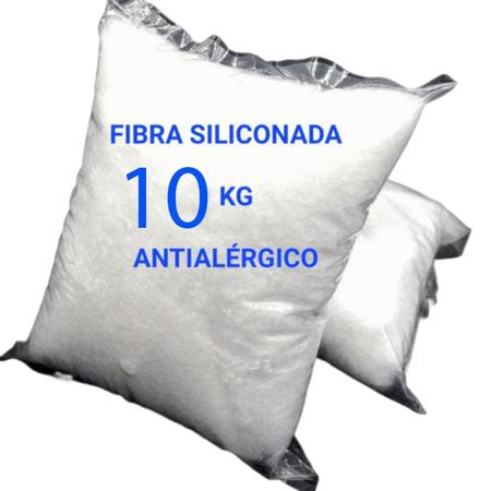 Imagem de Fibra De Silicone Pacote 10kg Pura Antialérgica e Macia Importada Enchimento Artesanato