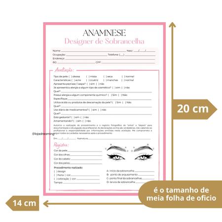 FICHA DE ANAMNESE DESIGN DE SOBRANCELHAS