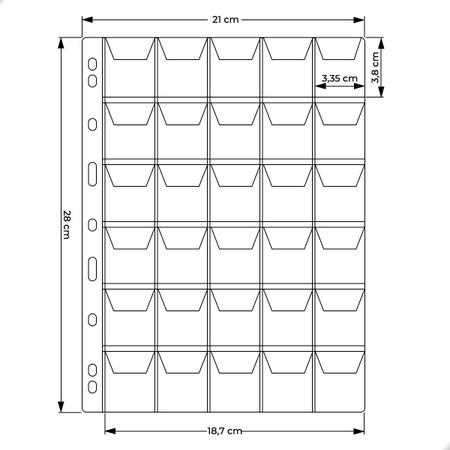 Imagem de Fichário 10 Folhas Para 300 Moedas 28x21 Matelado XL