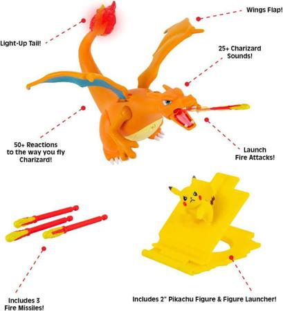 Pokemon Figura Charizard Chama e Voo Com Pikachu - Sunny 3296 - Fabrica da  Alegria