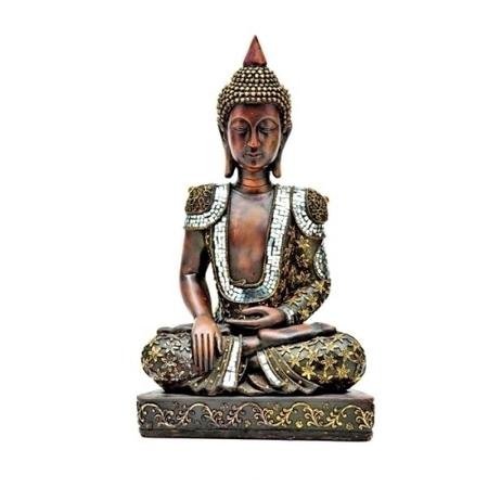 Imagem de Figura de resina espelhada com dourado- buddha-42 cm