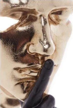Imagem de Figura/ Escultura Decorativa Face Wolff Dourada/preta