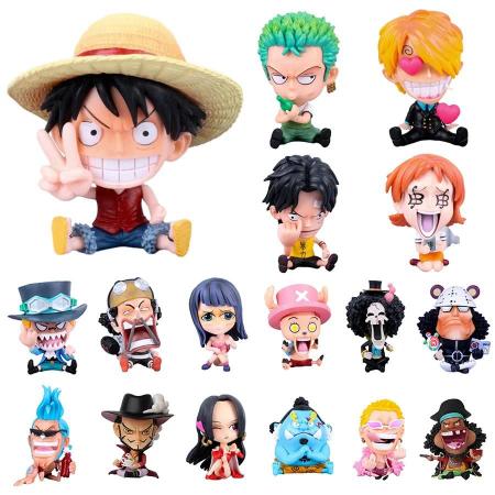 Imagem de Figuras de Ação Anime One Piece 8,5cm - Zoro, Luffy, Sanji, Robin, Nami, Brook e Chopper