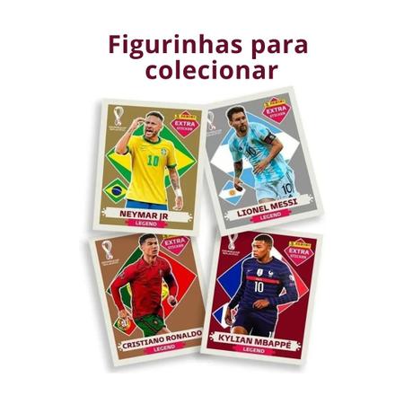 Kit Figurinhas Legend Neymar, Messi, C. Ronaldo E Mbappé